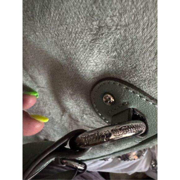Heritage vintage y2k style mint green velour studded  juicy couture queen satche - Picture 7 of 7